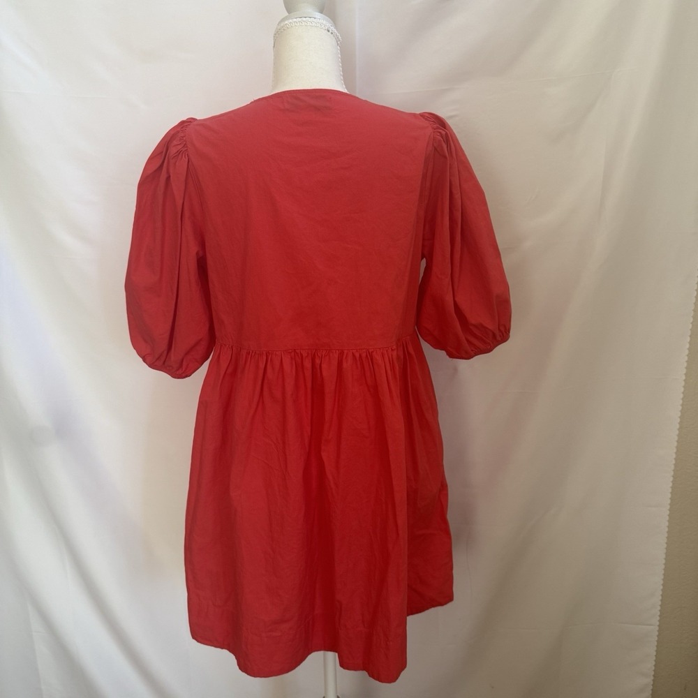 Band of the Free Scarlet red bow mini dress Tie Front Size Medium - Picture 6 of 12